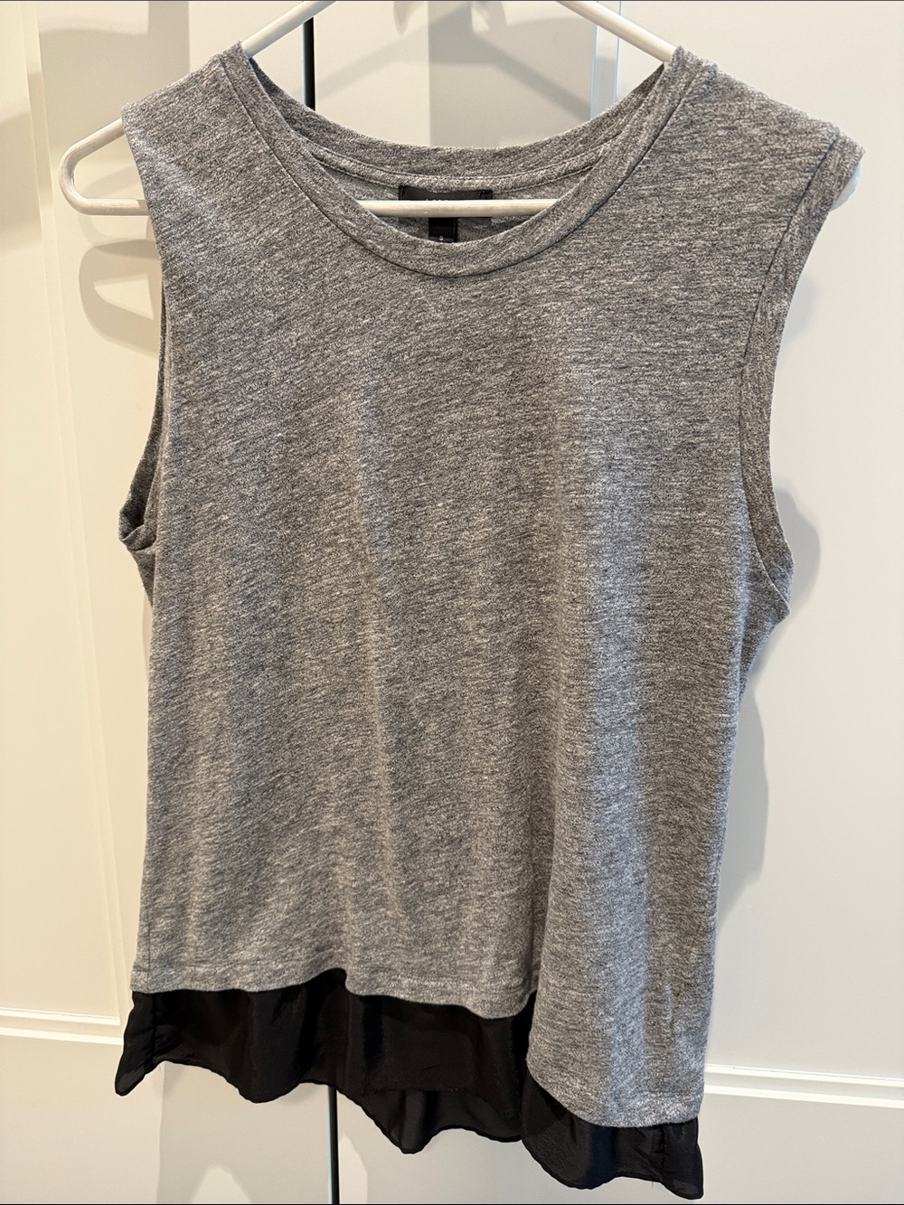 J. Crew Grey Layered-Hem Sleeveless Tank